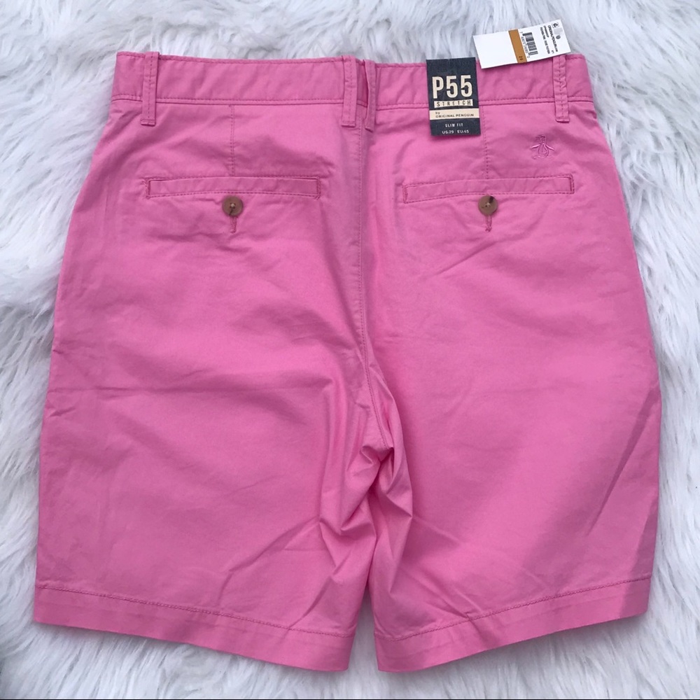  Men’s Original Penguin P55 Shorts Fuchsia Pink - Picture 6 of 8